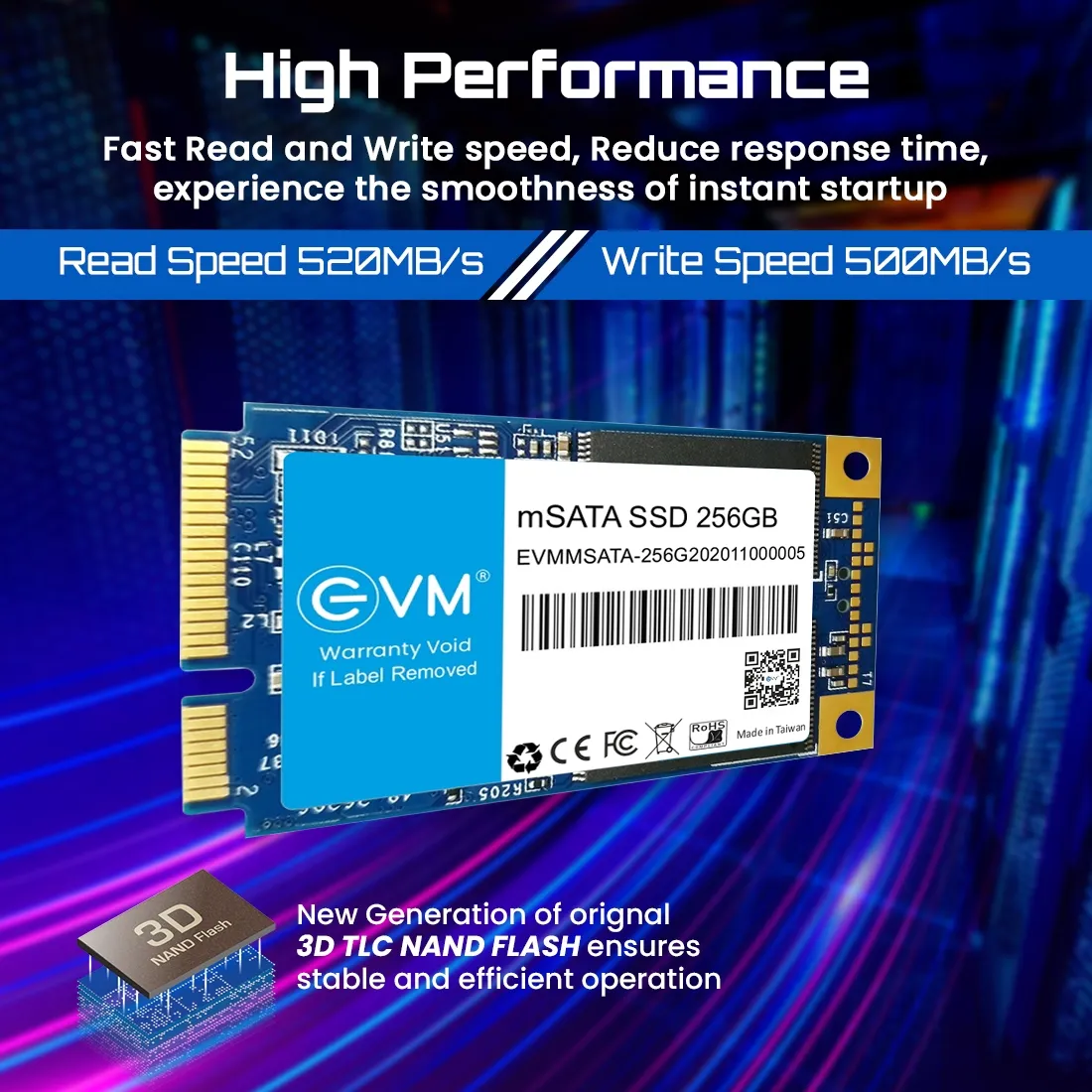 EVM Internal SSD 256GB mSata view 7